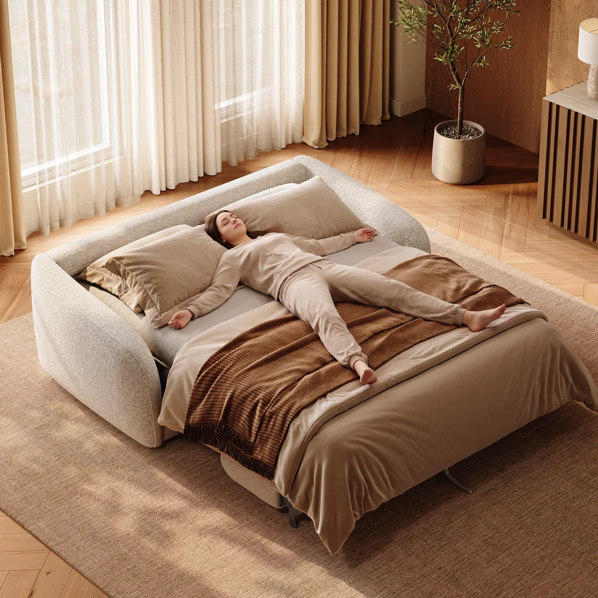 Modern Performance Chenille Sleeper Sofa — image 4