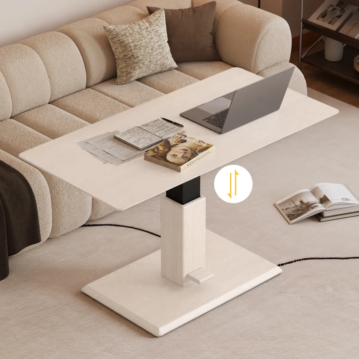47" Black Lift-Top Height-Adjustable Coffee Table — image 22