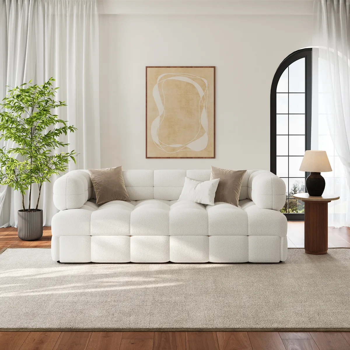 76" Queen Boucle Pull-out Sofa — image 22