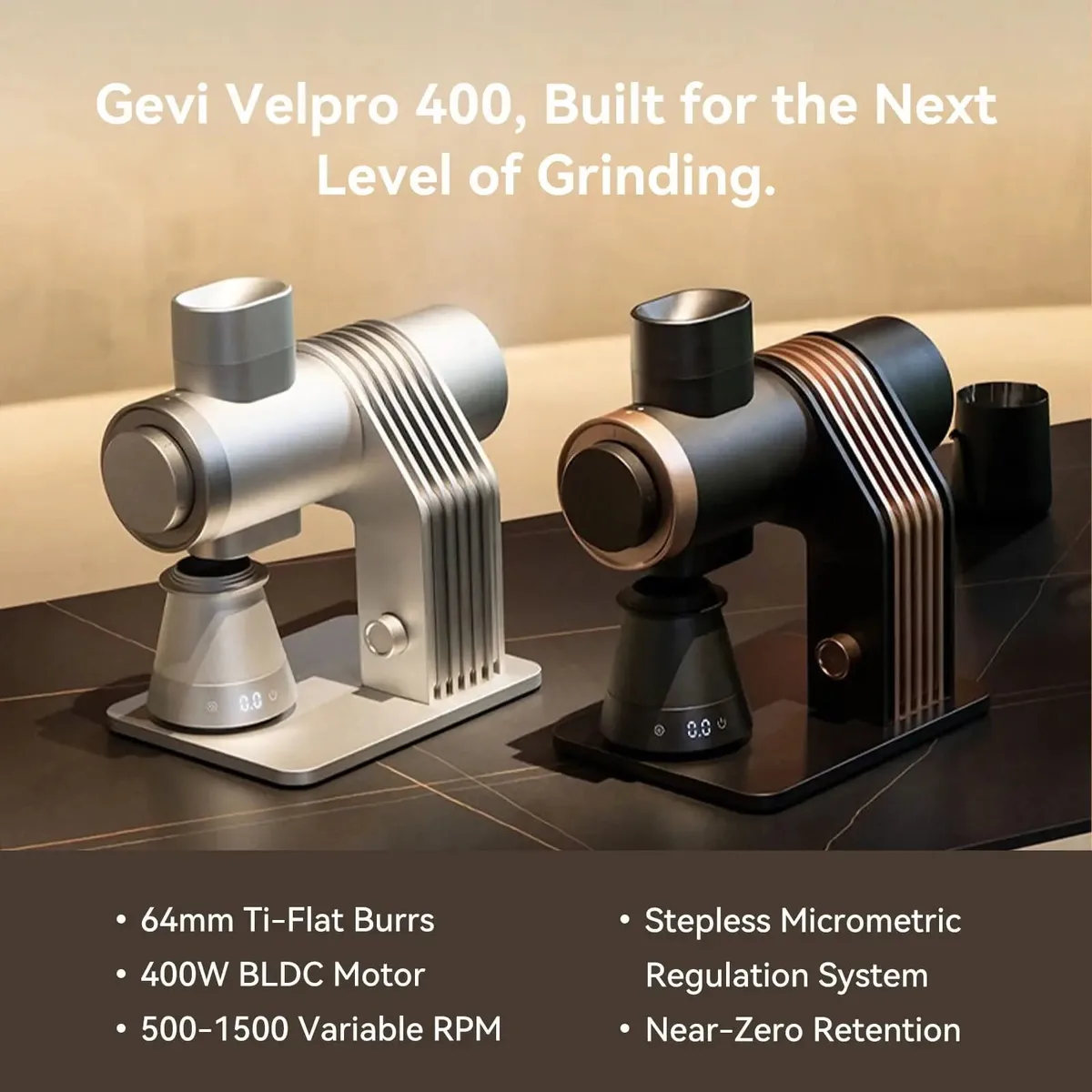 Gevi GrindMaster Ultimate Stepless Coffee Grinder VelPro 400 — image 3