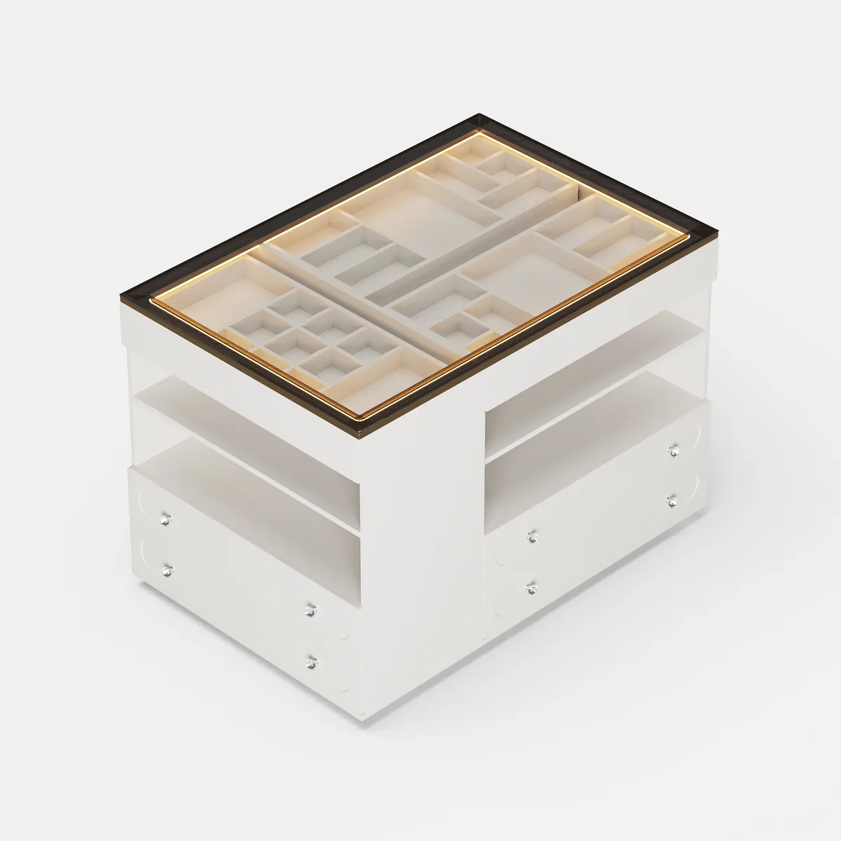 Modern Dresser Width of 47" with Jewelry Storage Walk in Closet Island with LED Light — image 7
