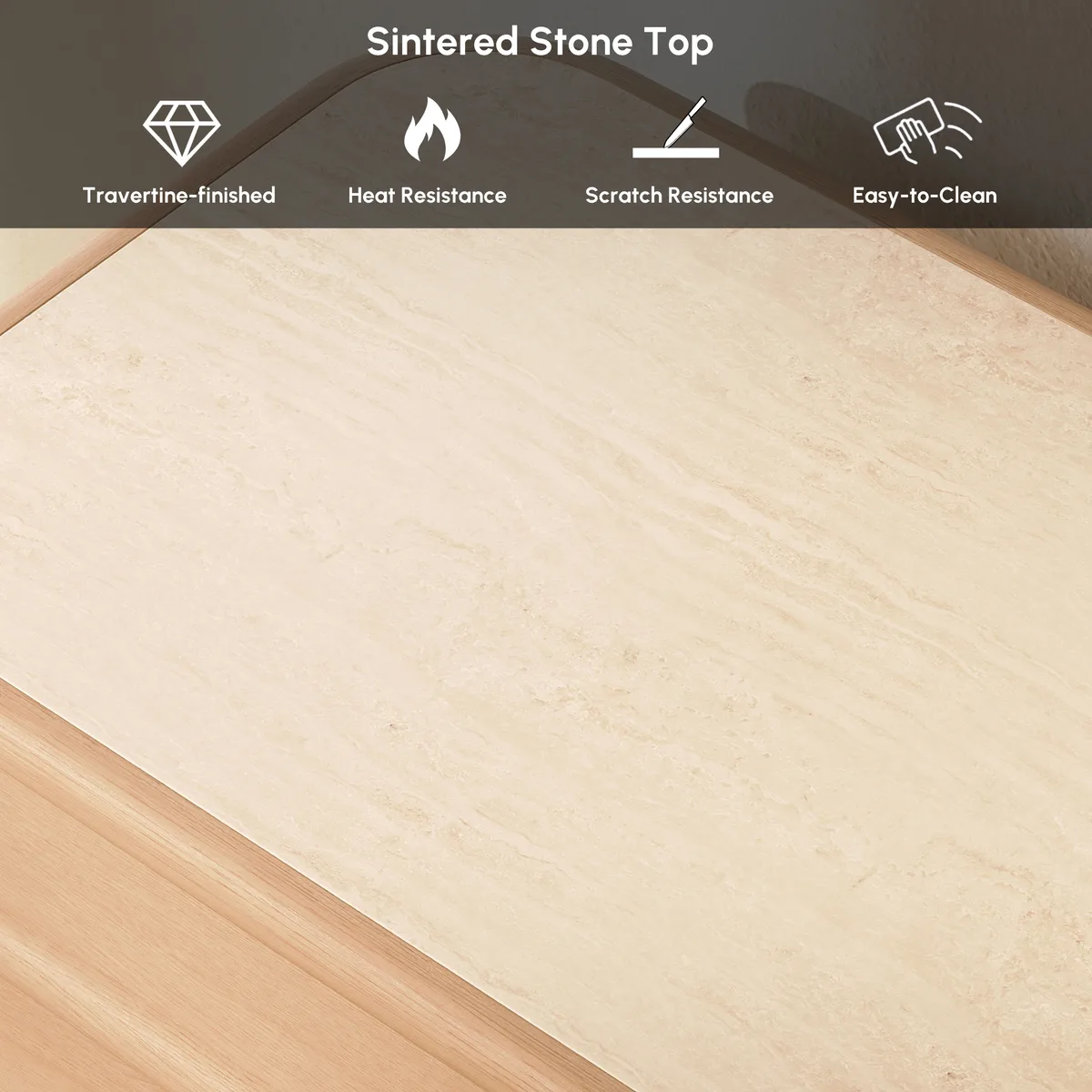 80" Ash Wood TV Stand with Sintered Stone Top — image 18