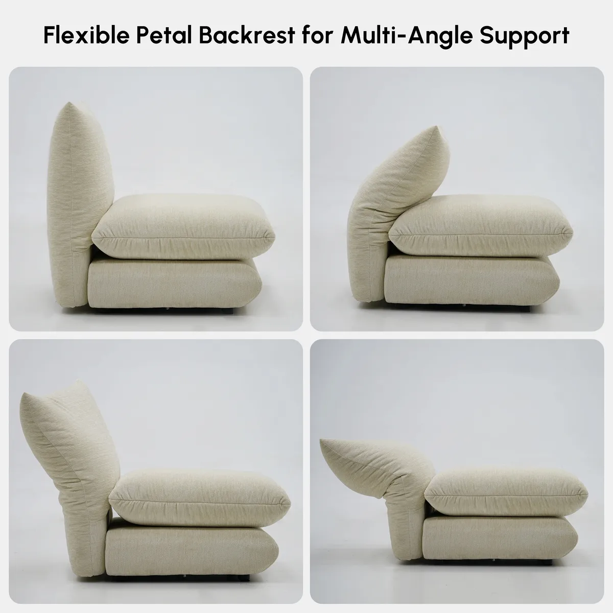 111" 3-Piece Chenille Sectional Sofa with Adjustable Armrests & Backrest — image 9