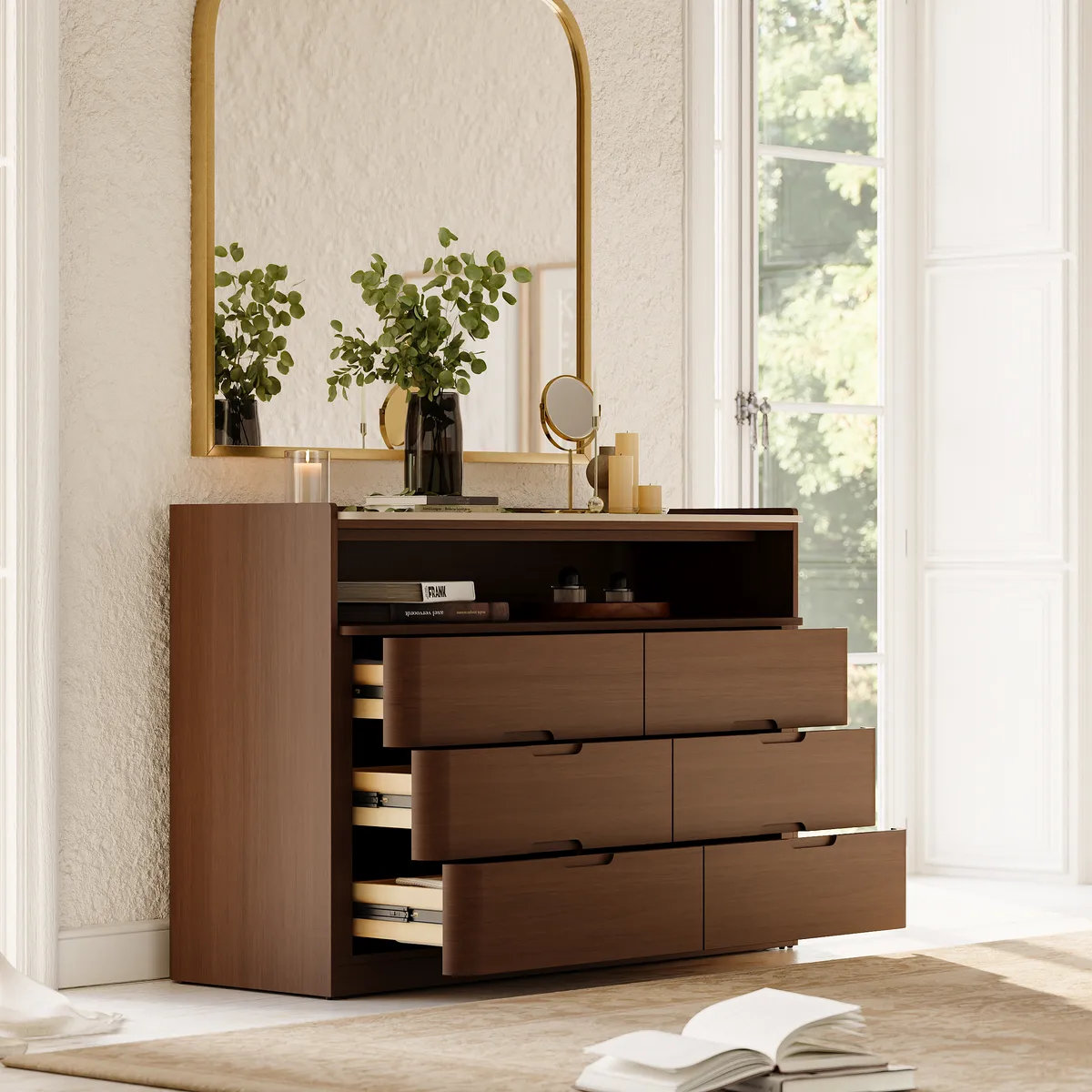 Arvona 47" 6-Drawer Dresser with Sintered Stone Top — image 12