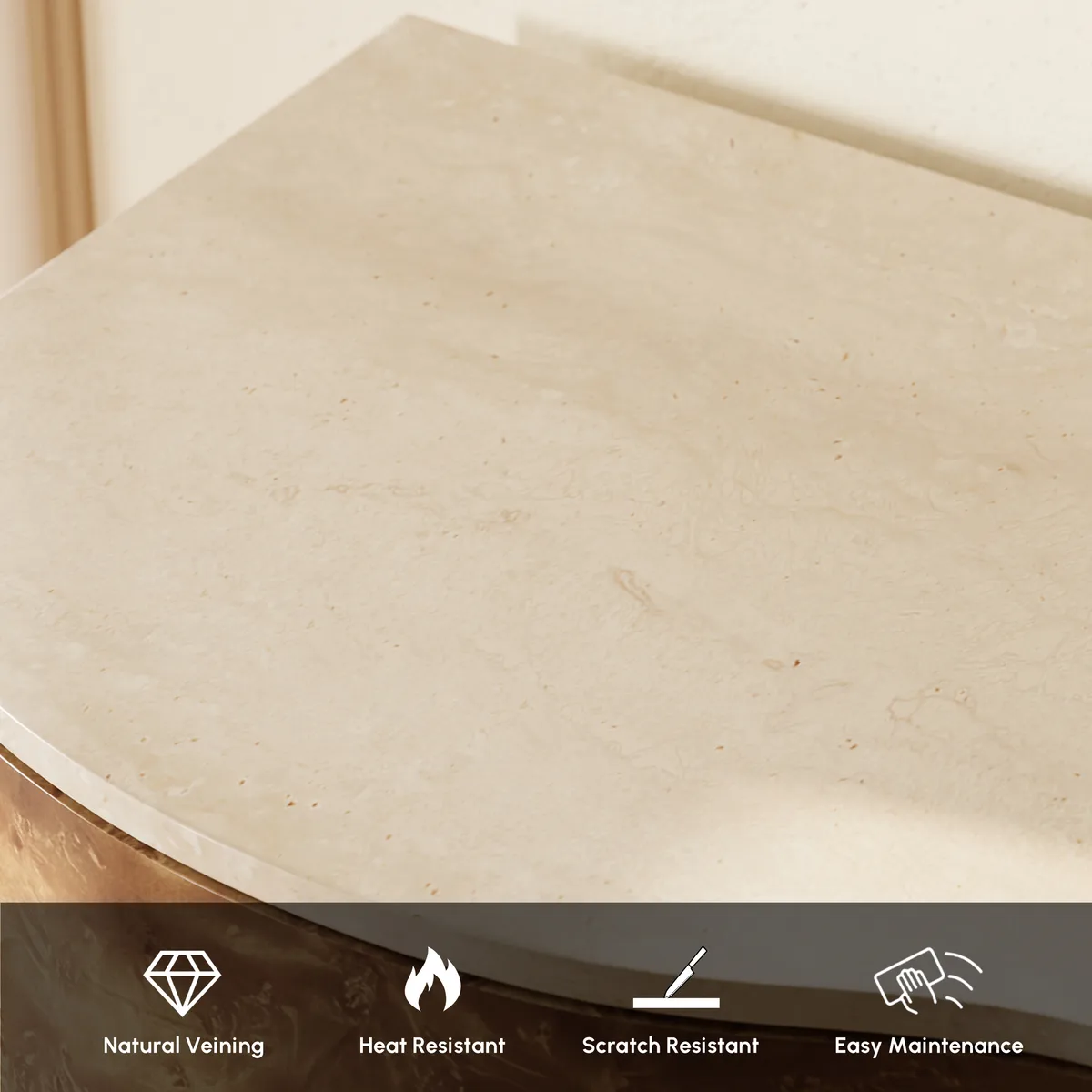 Modern 63" Burl Sideboard with Sintered Stone Top — image 8