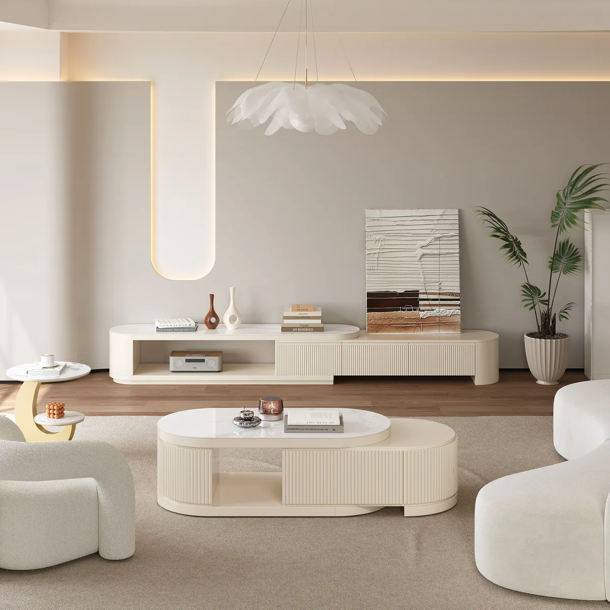 Velar 71" Extendable TV Stand & Coffee Table Set — image 3