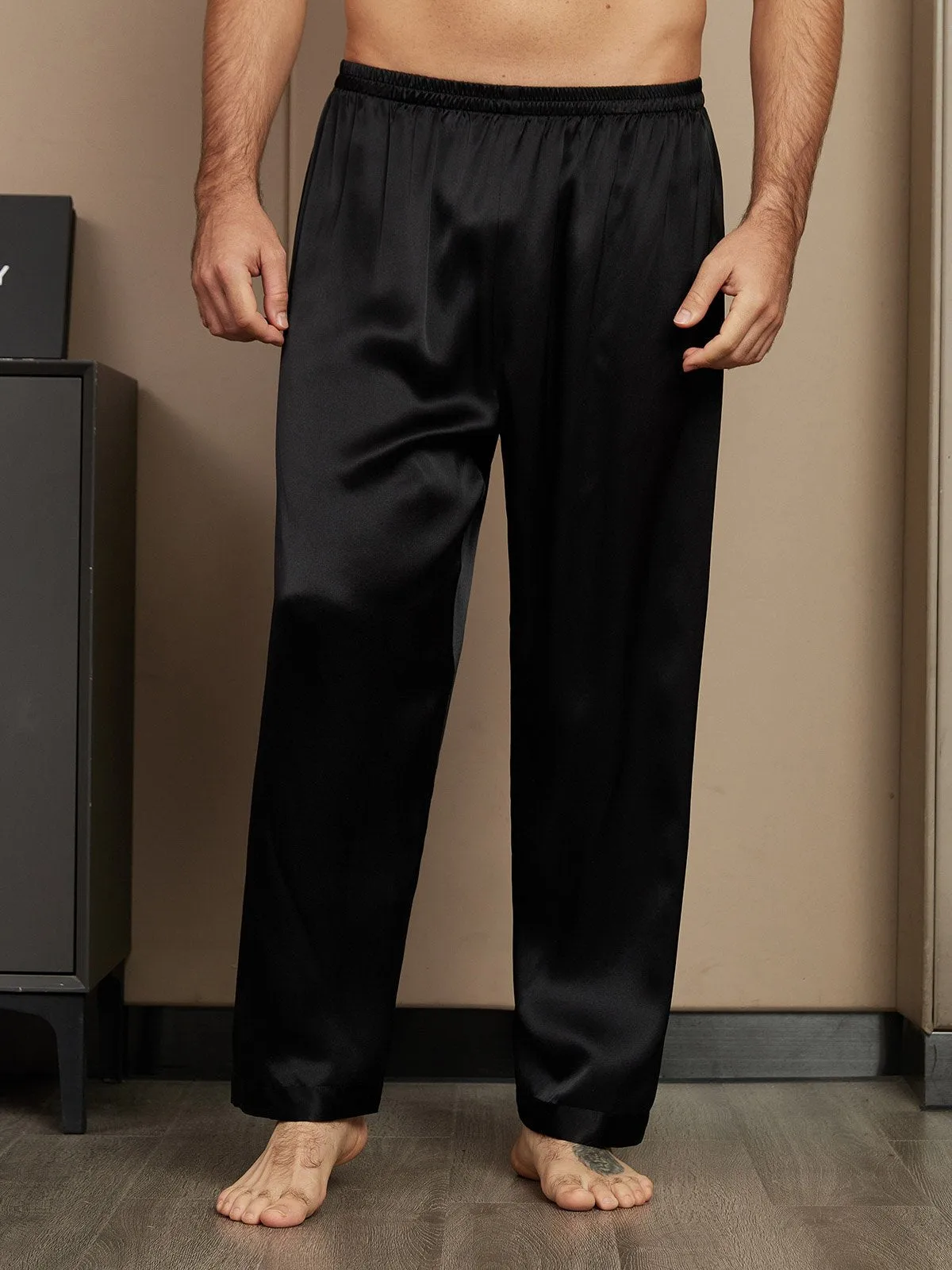 100% Mulberry Silk Long Relaxed Pajama Pants — image 3