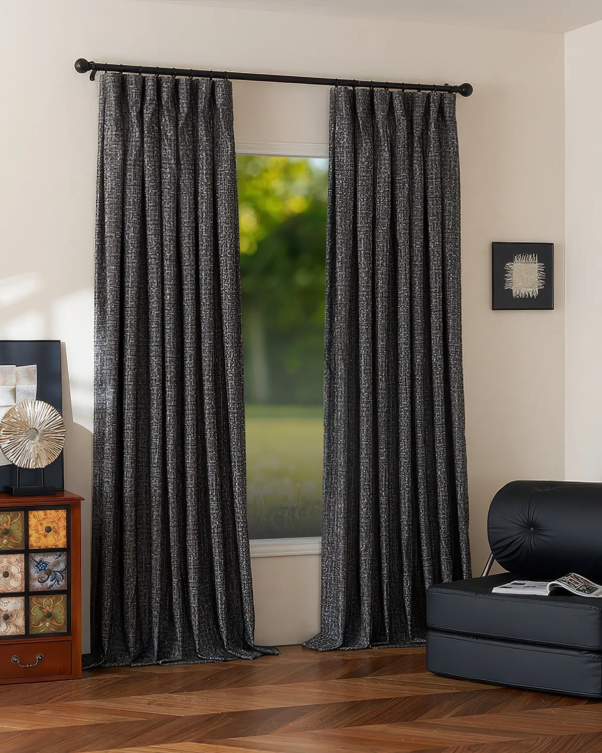 Glint Linen Blend Shimmering Textured Custom Curtain
