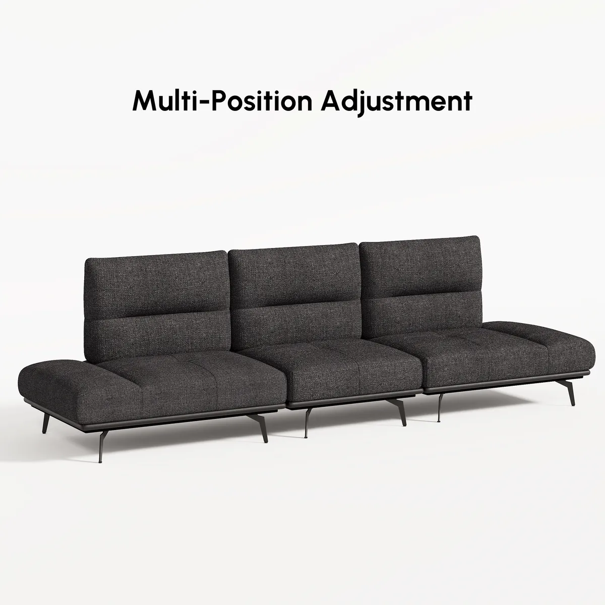2-Piece Yarn-Dyed Fabric and Faux Leather Reclining Sectional Sofa — image 8