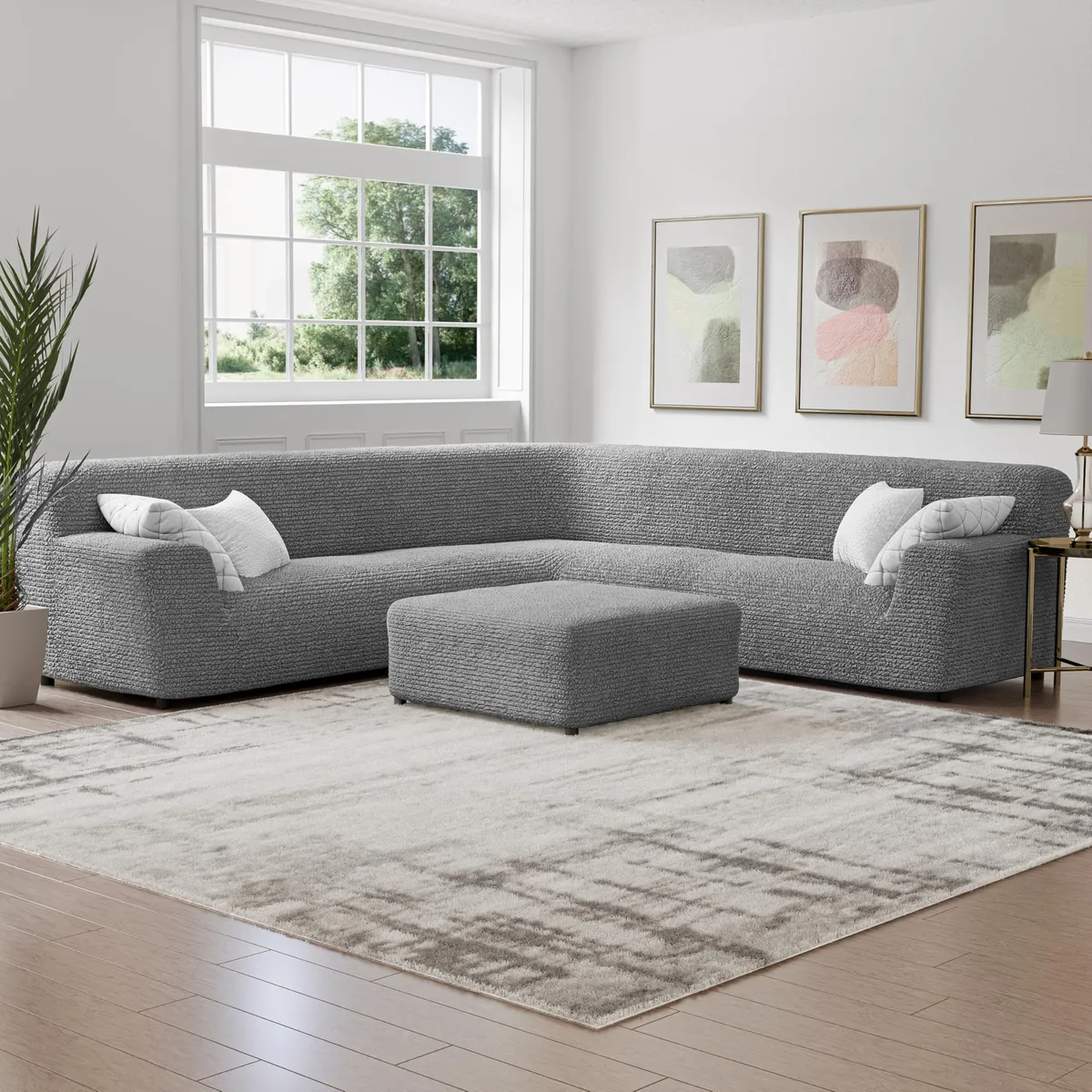Oversized Corner Sectional Couch Cover - 1-Piece Furniture Protector - Form Fit, Machine Washable -MicrofibraCollection — image 20