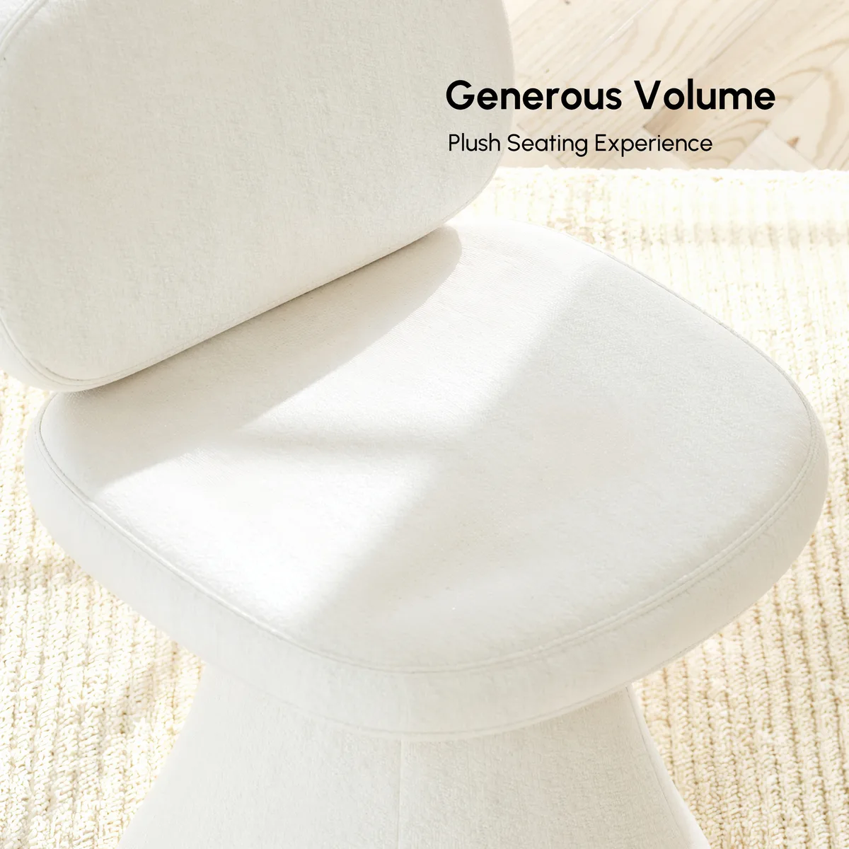 Warm White Performance Chenille Swivel Dining Chair — image 9