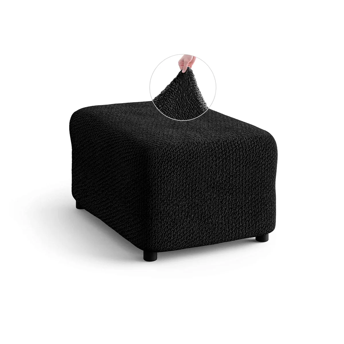 Ottoman Slipcovers - 1-Piece Furniture Protector - Form Fit, Machine Washable -VelvetCollection