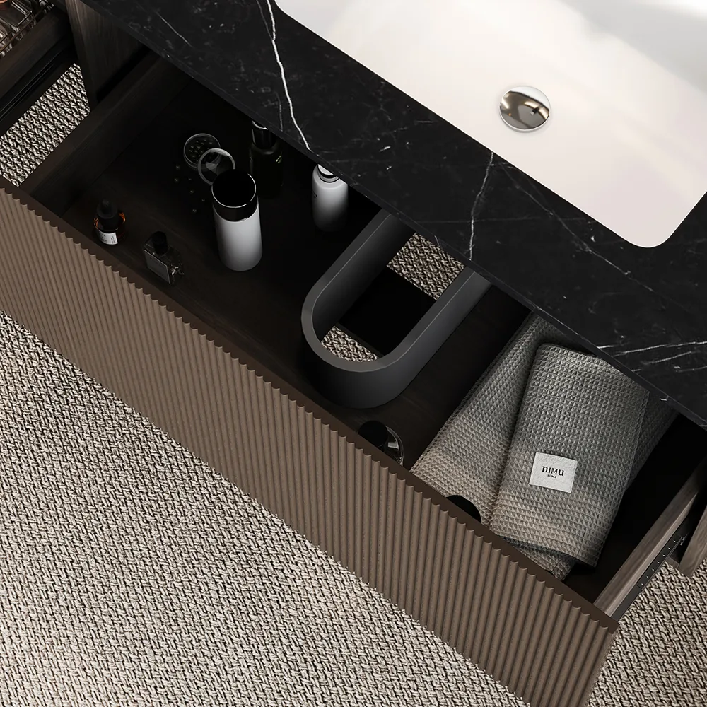 85" Modern Floating Bathroom Vanity Set with Double Sinks & Makeup Table — image 8