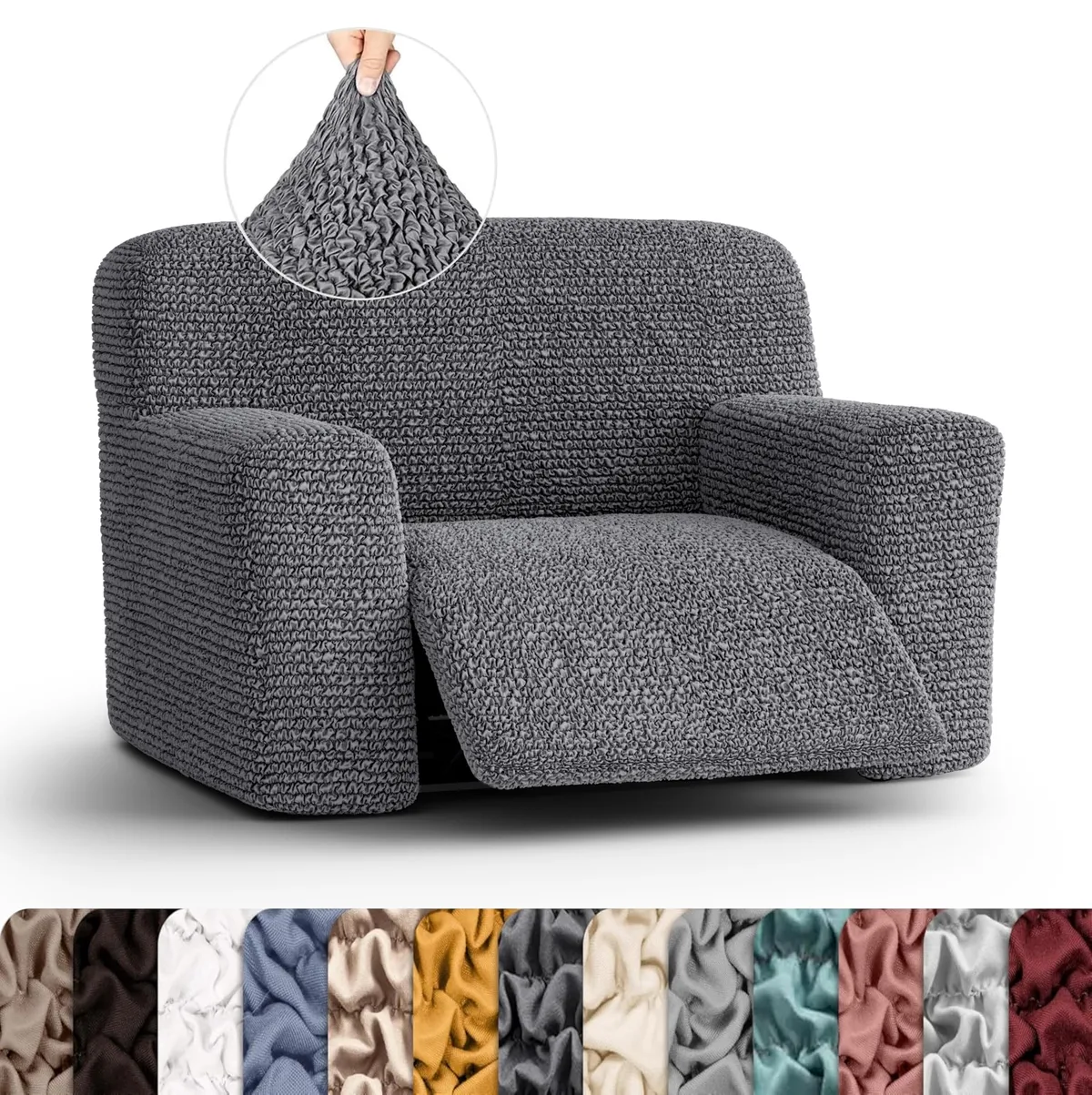 Oversized Recliner Chair Slipcover - 1-Piece Furniture Protector - Form Fit, Machine Washable -MicrofibraCollection — image 6