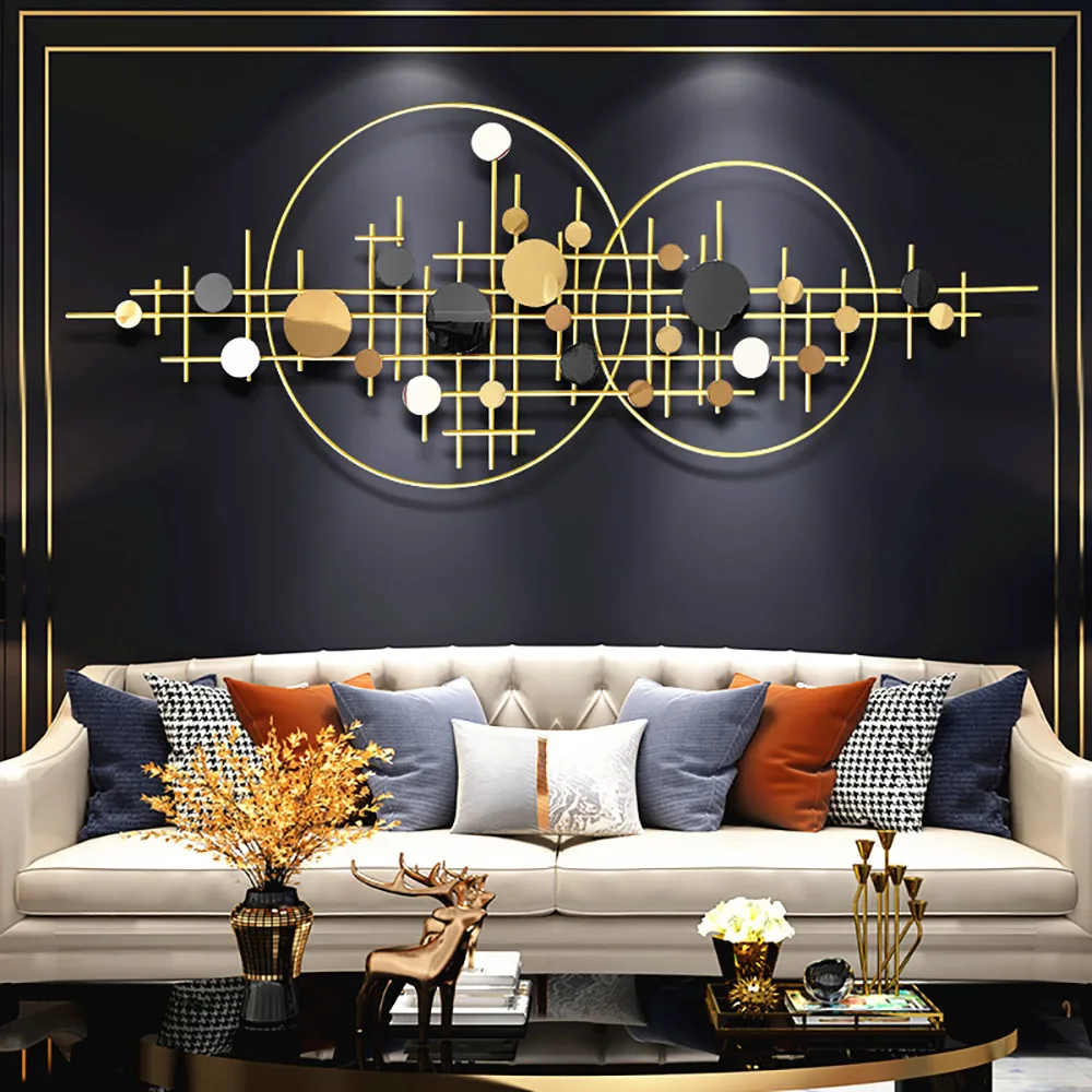 3D Glam Big Gold Round Wall Decor Unique Decorative Metal Home Hanging Art Living Room — image 2