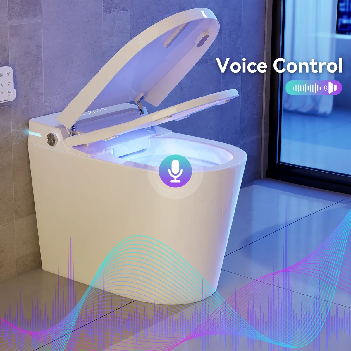 Compact Smart Bidet Toilet with Auto Open/Close Lid Built-in Tank Automatic Flushing and UV Sterilization — image 6