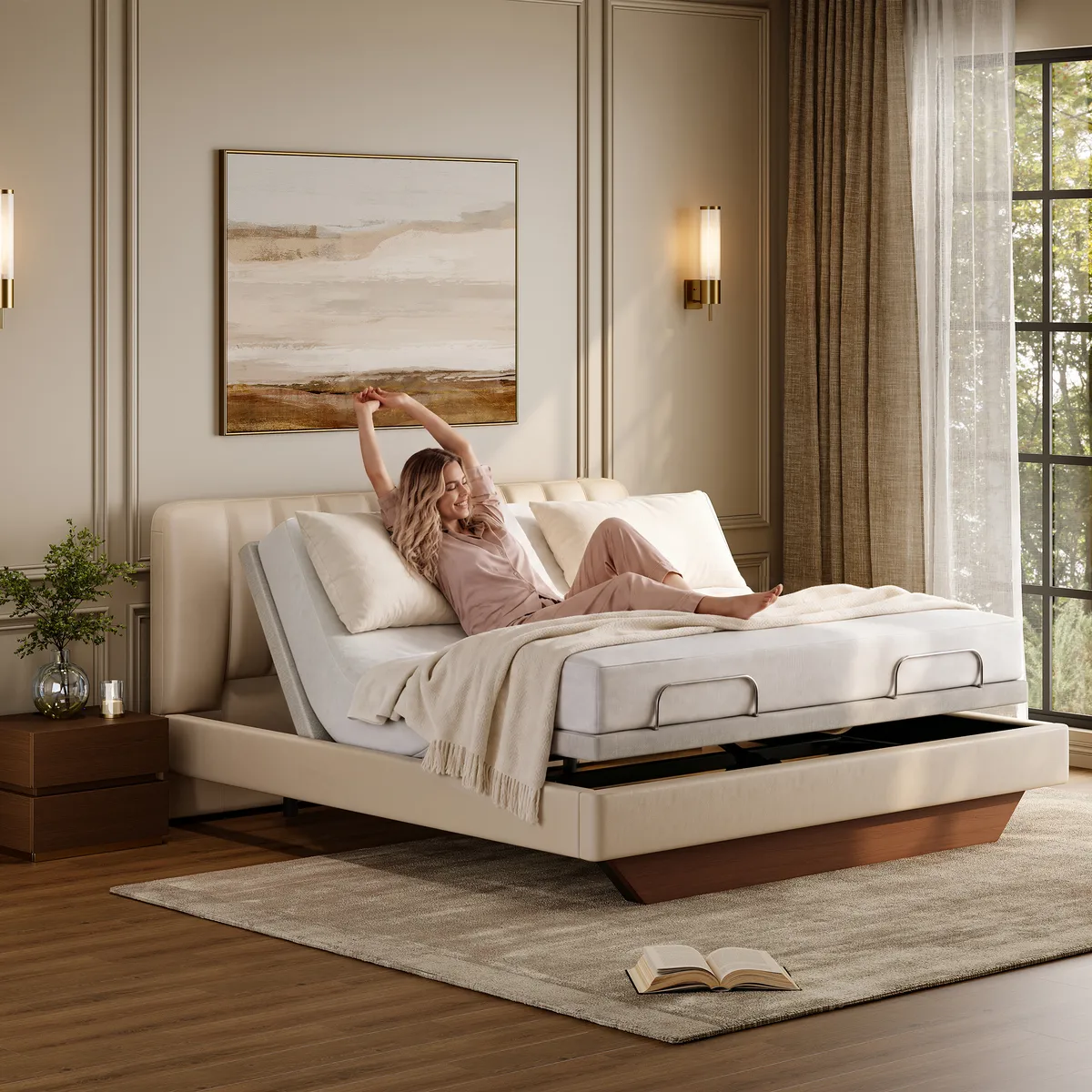 King Genuine Leather Zero Gravity Adjustable Bed Set — image 18