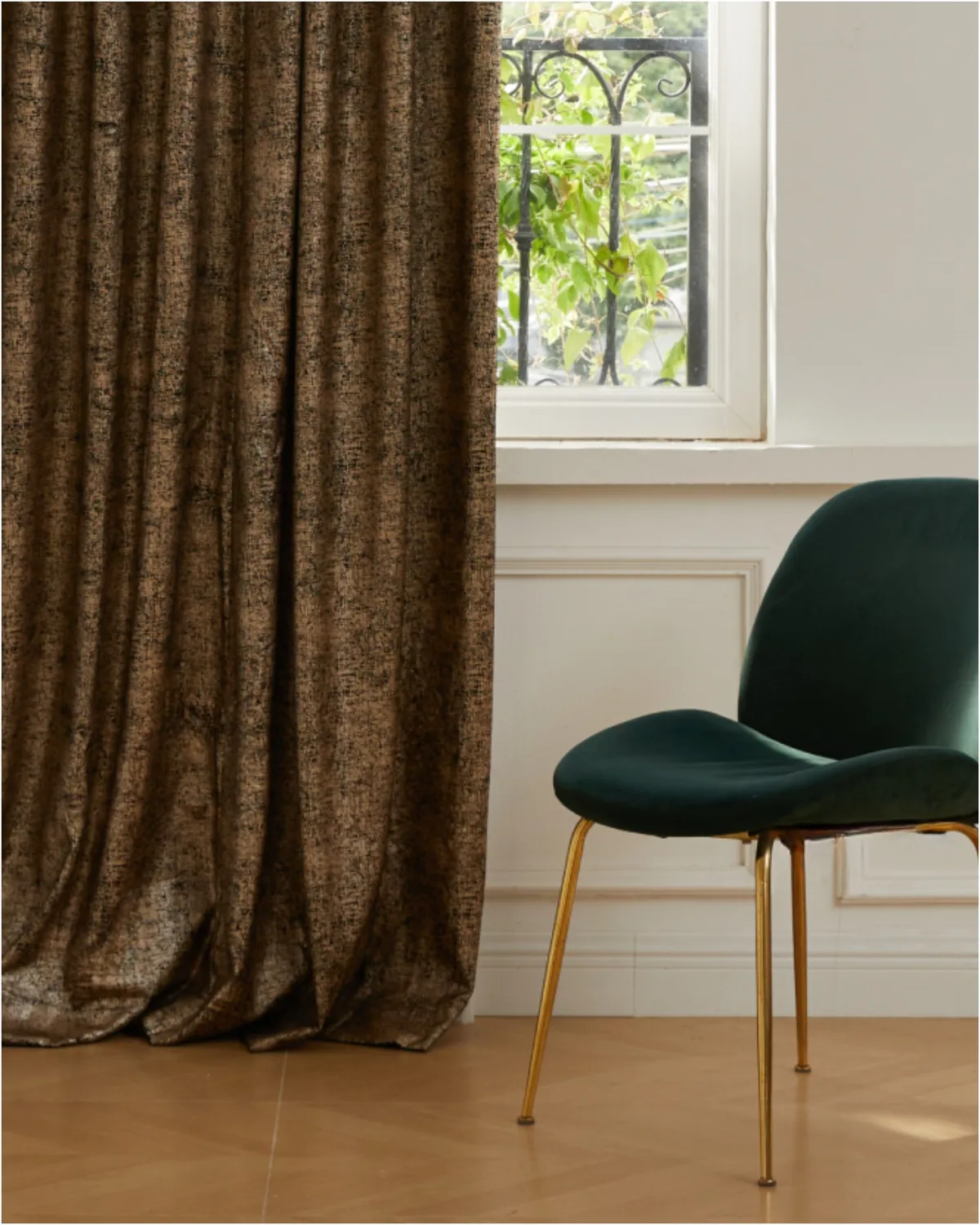 Klimt Foil Printed Velvet Patterned Custom Curtain | Designed in Italy — image 4