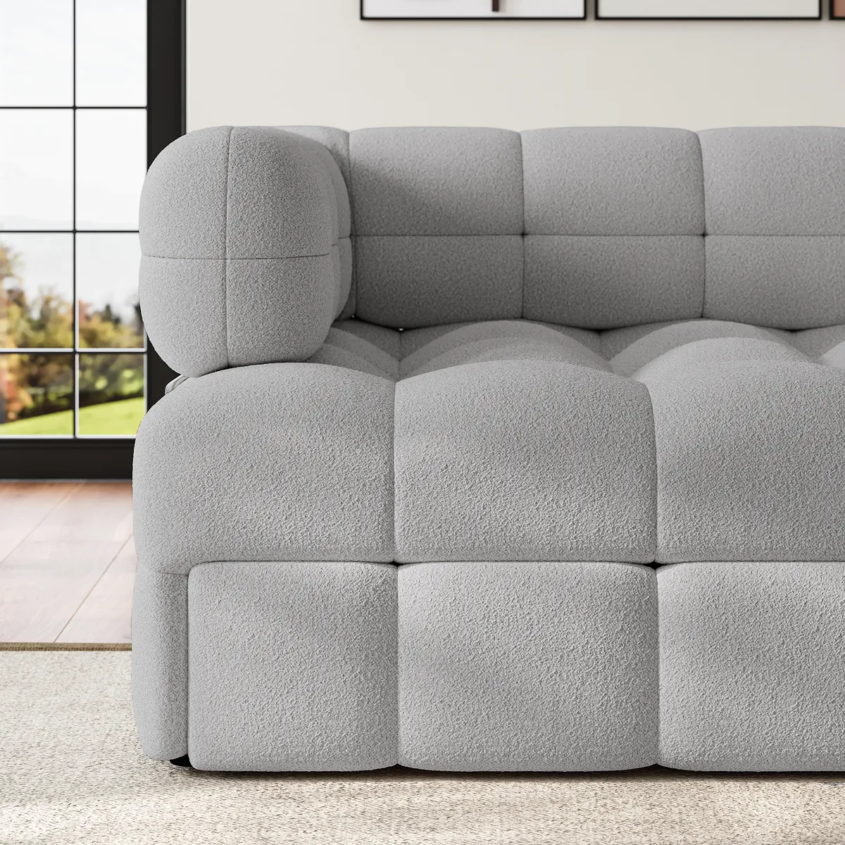 76" Queen Boucle Pull-out Sofa — image 8
