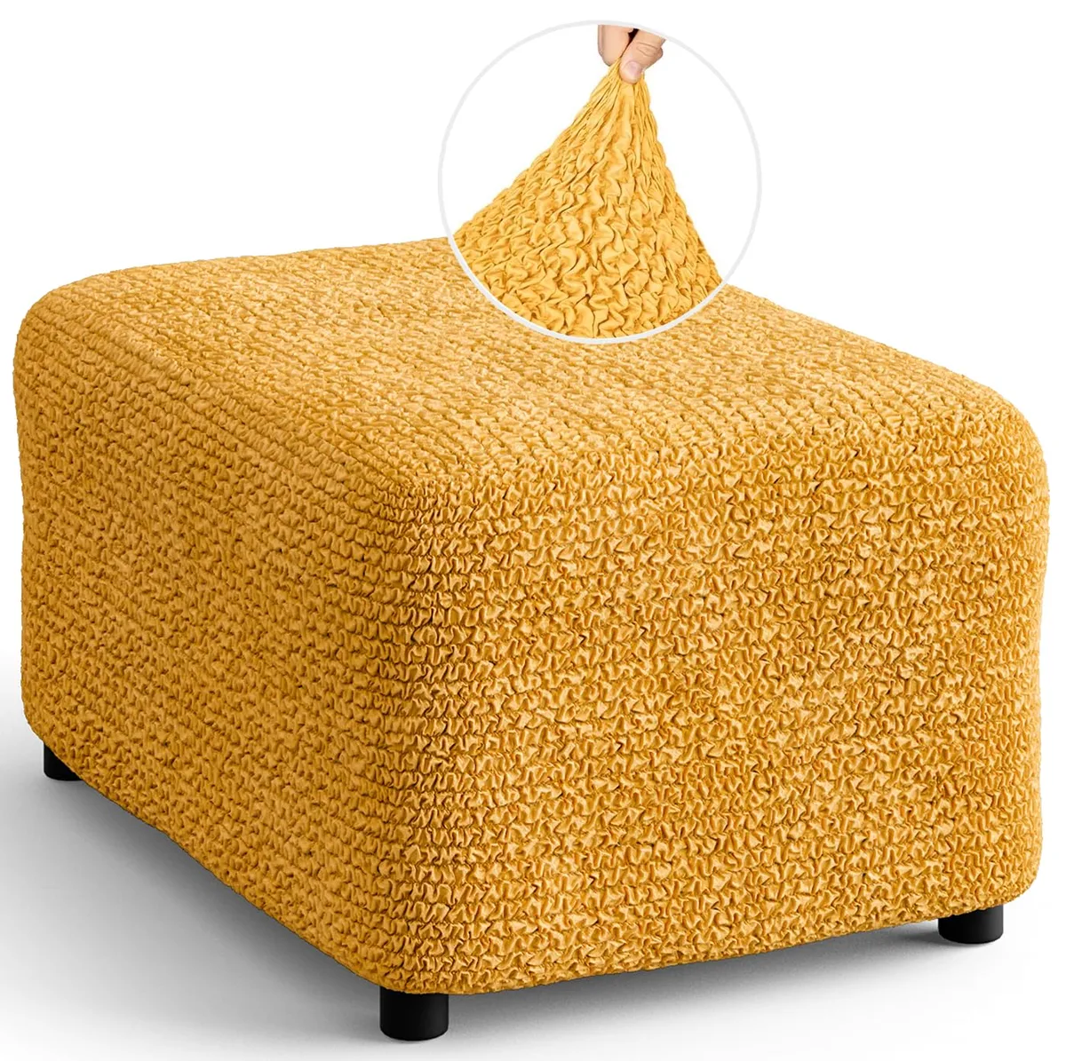 Ottoman Slipcovers - 1-Piece Furniture Protector - Form Fit, Machine Washable -MicrofibraCollection — image 12