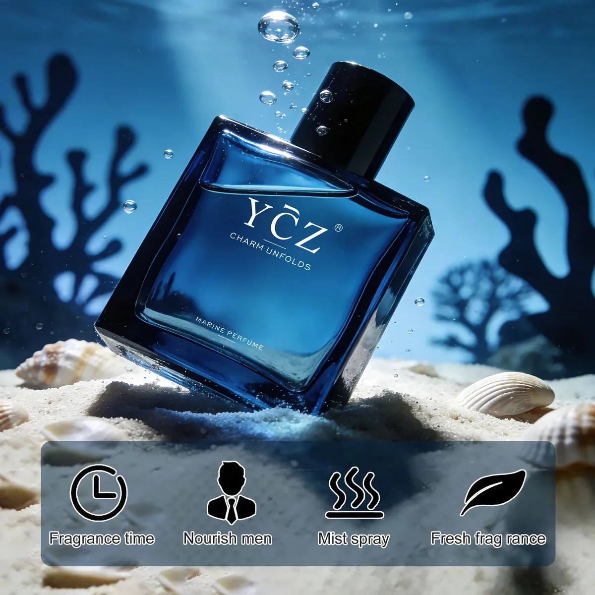 Midnight Marine Eau de Parfum for Men, Long-Lasting Cologne, Fresh Marine & Woody Fragrance with Grapefruit, Ginger and Cedar Notes for Daily Wear, Date Night and Gifts — image 2