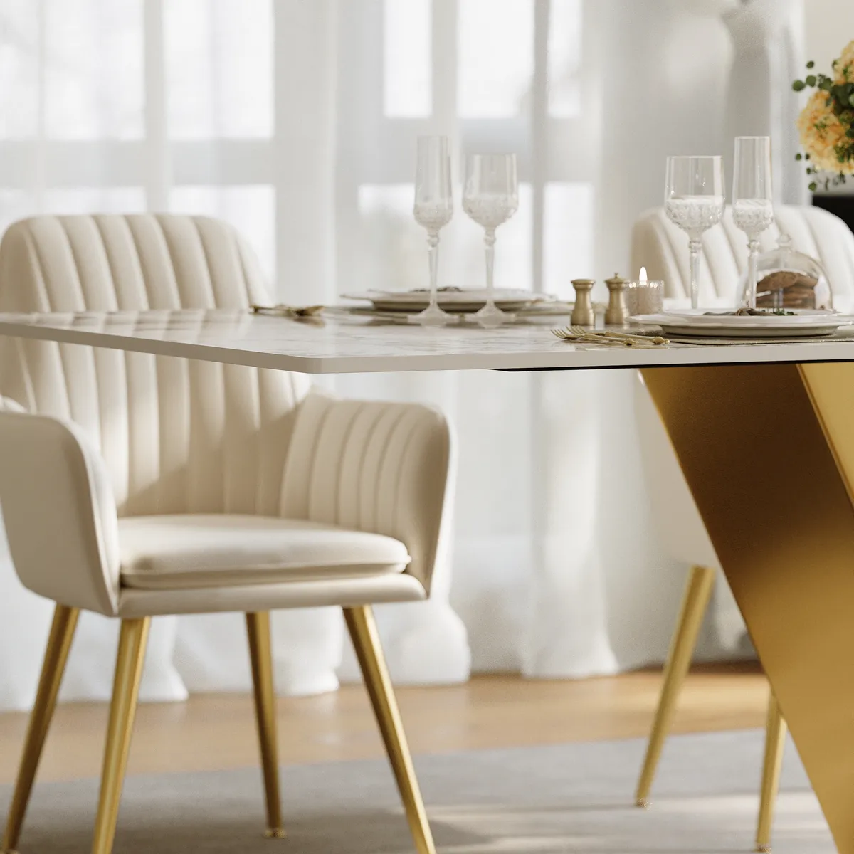78.7-94.5" Modern Extendable Sintered Stone Dining Table Seats 6-10 People — image 17