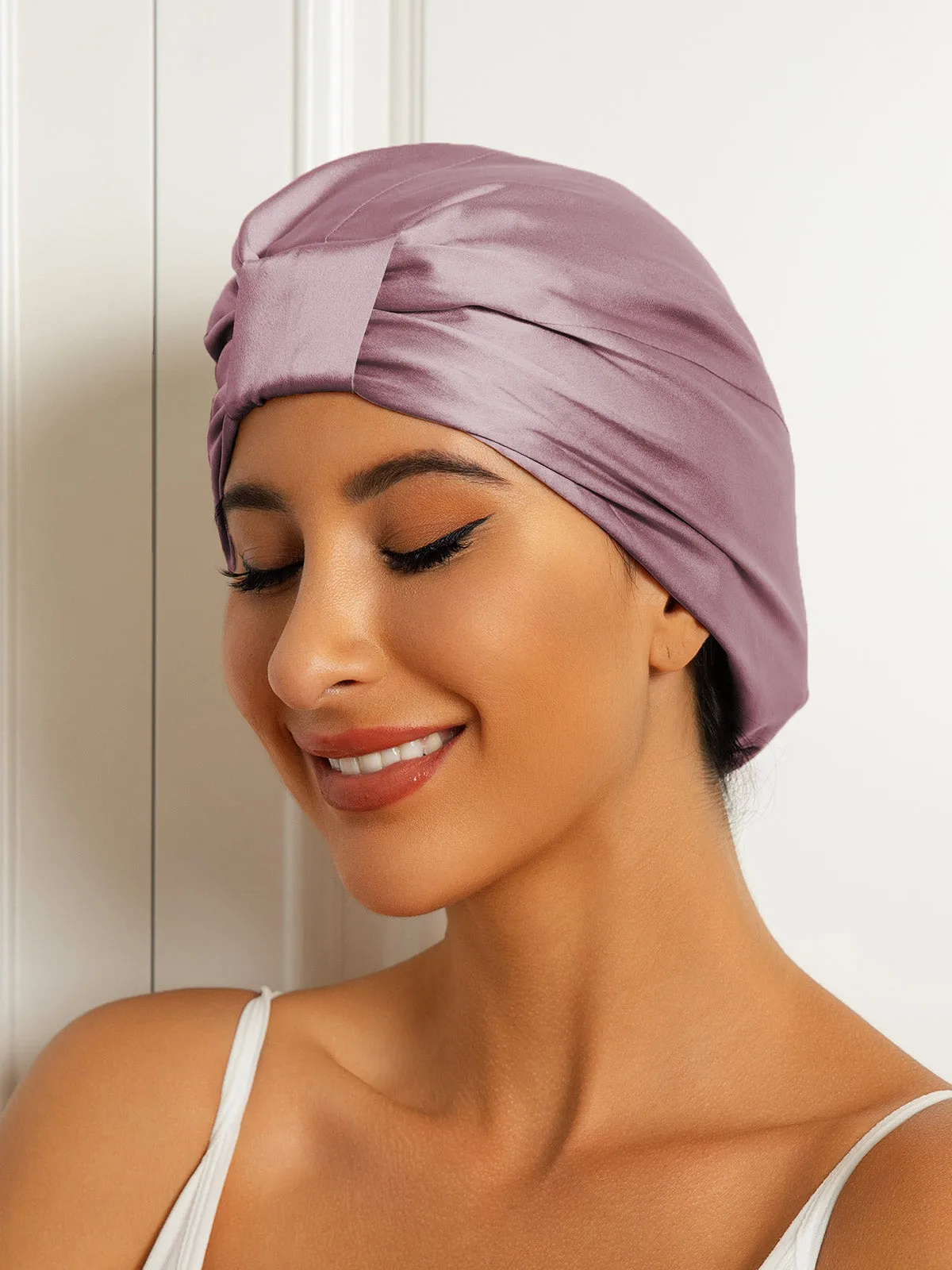 100% Mulberry Silk Sleep Cap Double Layer Night Turban Bonnet — image 3