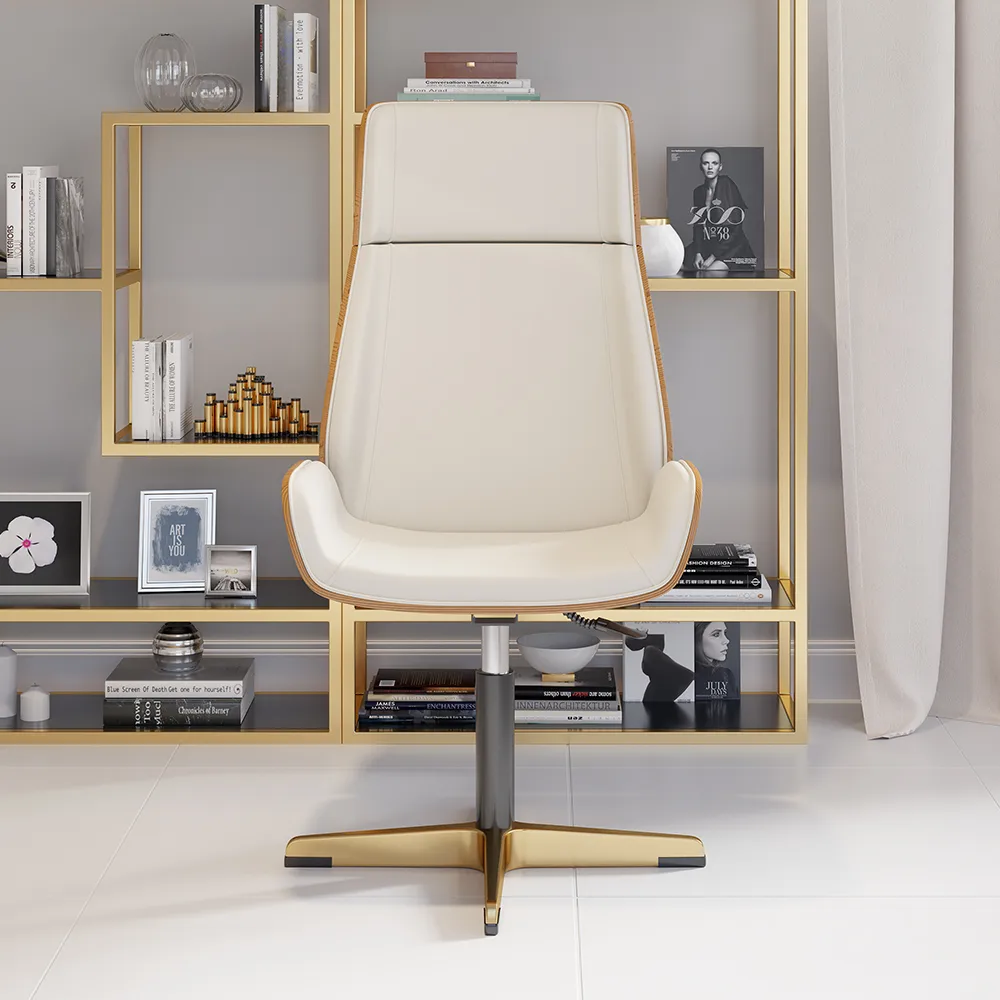 Black Leather Modern Home Office Chair Upholstered High Back Executive Chair — image 13