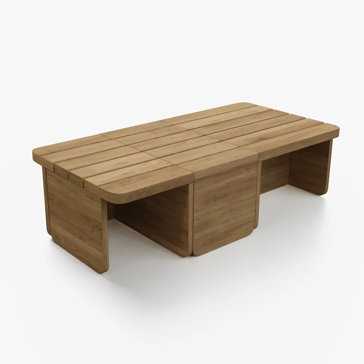 Resaro Modular Teak Wood Patio Coffee Table for Outdoor & Indoor in Natural (15.75" High) — image 8