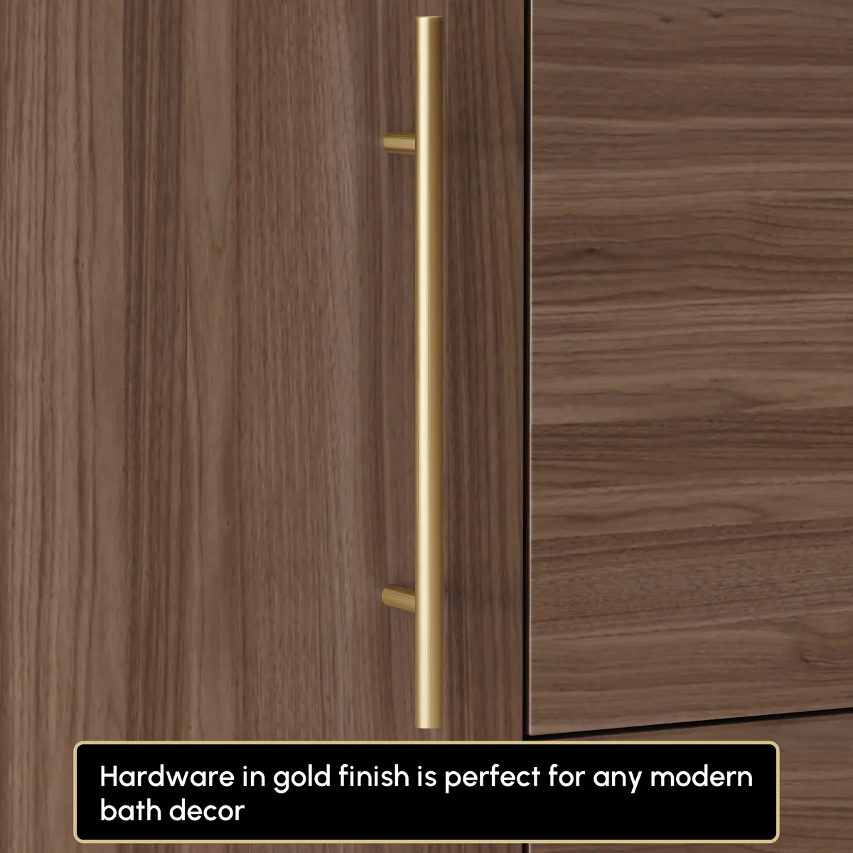 39" Walnut Freestanding Bathroom Vanity Sintered Stone Top & Silver Handles — image 9
