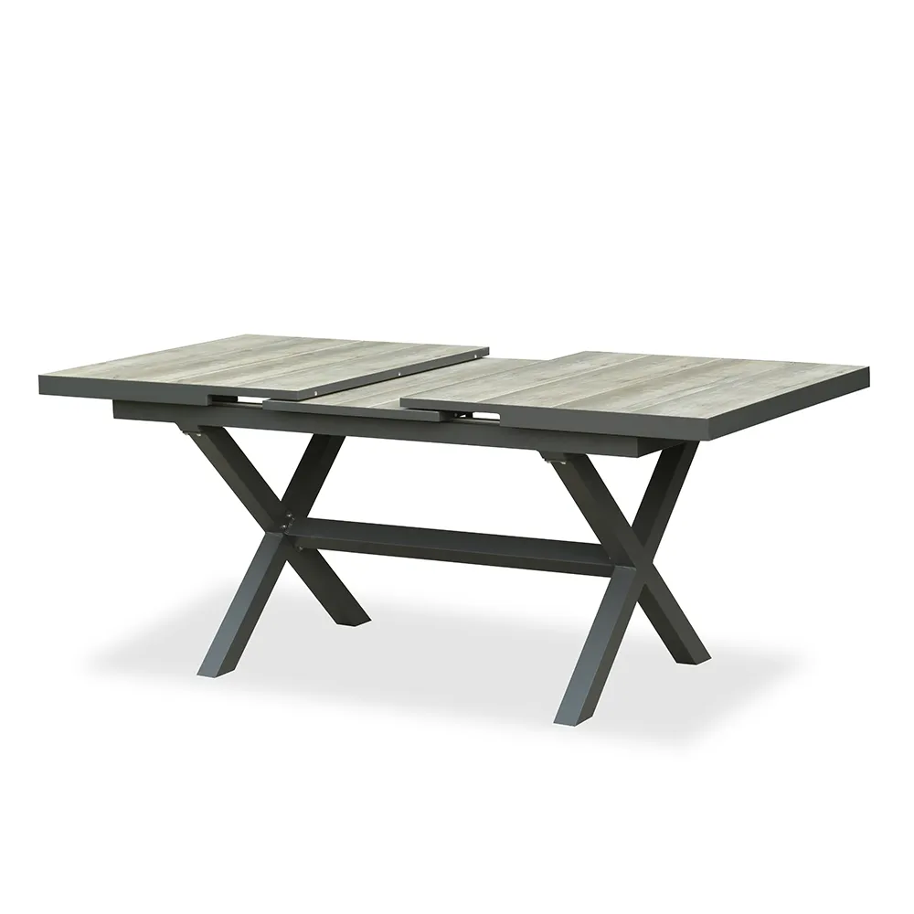 7-Piece Outdoor Extendable Dining Set with 6 Rope Weave Chairs in Gray(64"-84") — image 10