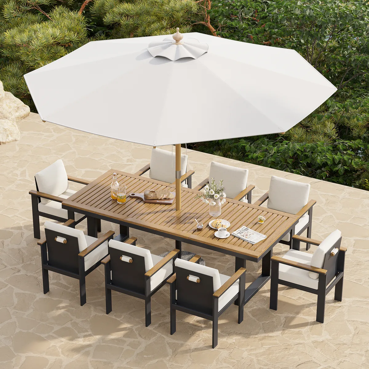 Tevara Outdoor Teak & Aluminum Dining Chairs — image 13