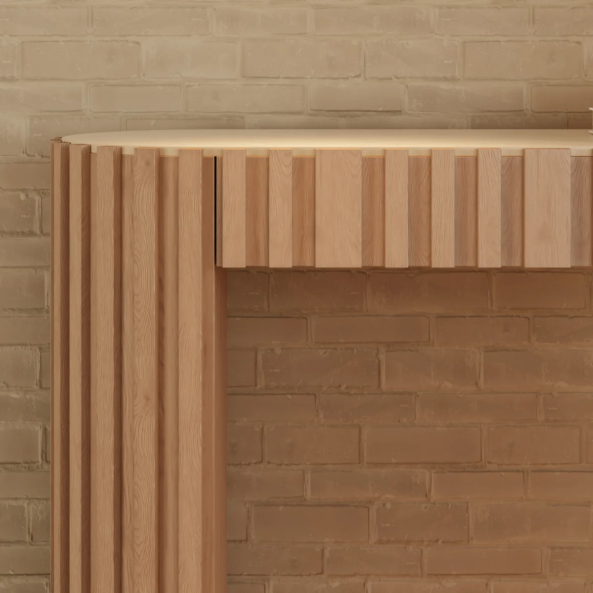 Aura 60" Ash Wood Fluted Black Console Table With Sintered Stone Top — image 16