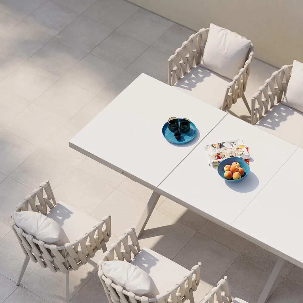 Outdoor Rope Weave & Aluminum Dining Chairs — image 11