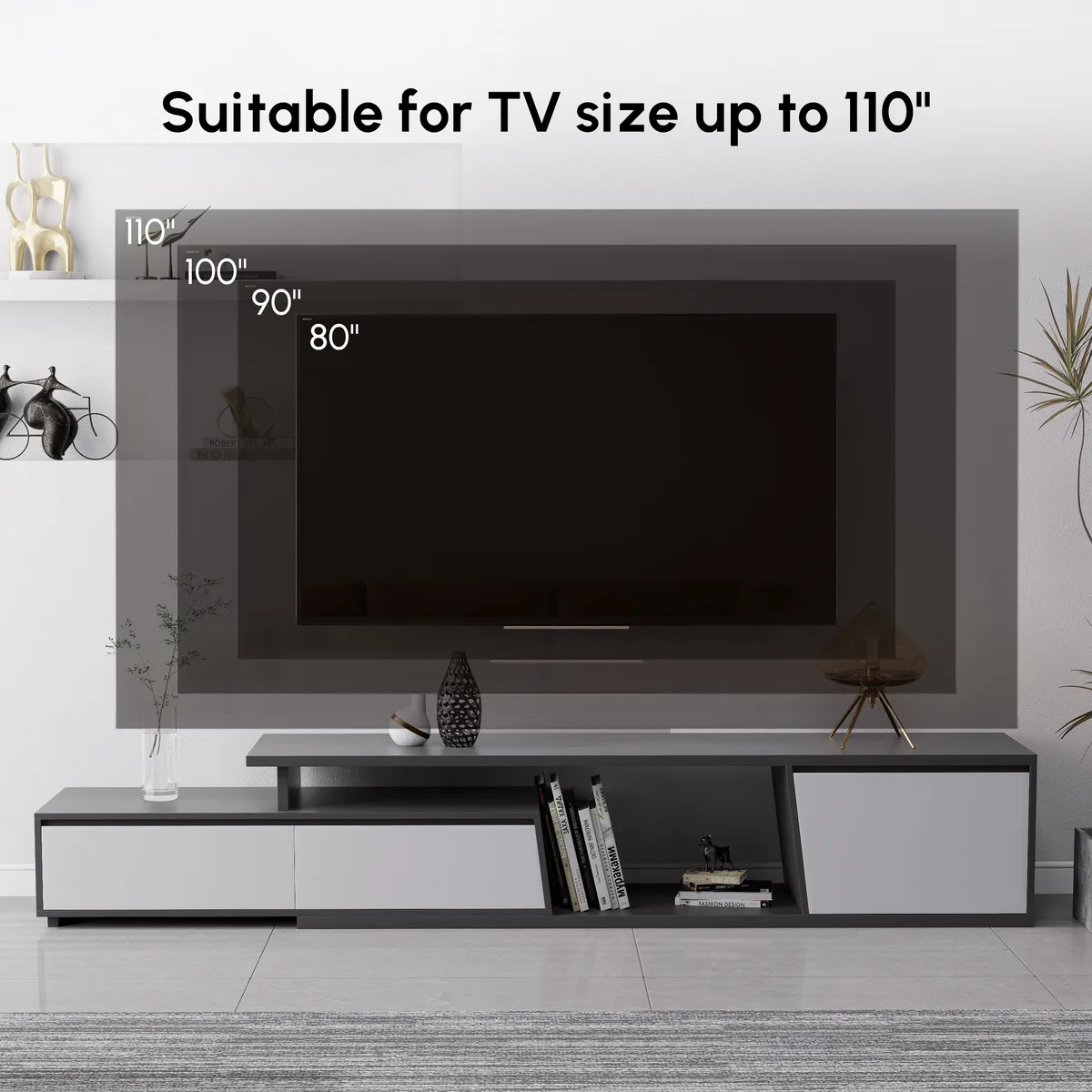 Fero Mid Century Extendable TV Stand & Block Coffee Table Set — image 21