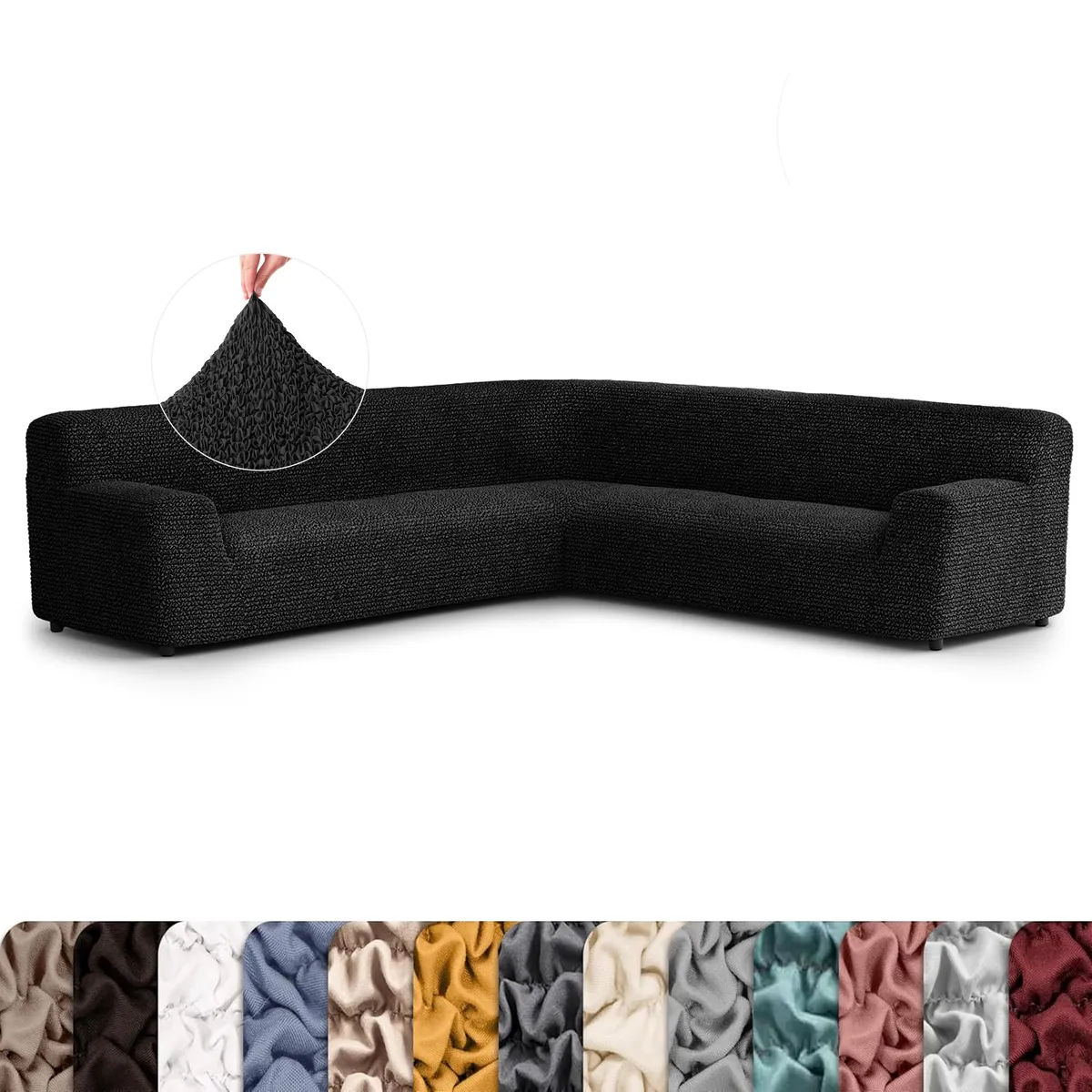 Oversized Corner Sectional Couch Cover - 1-Piece Furniture Protector - Form Fit, Machine Washable -MicrofibraCollection — image 5