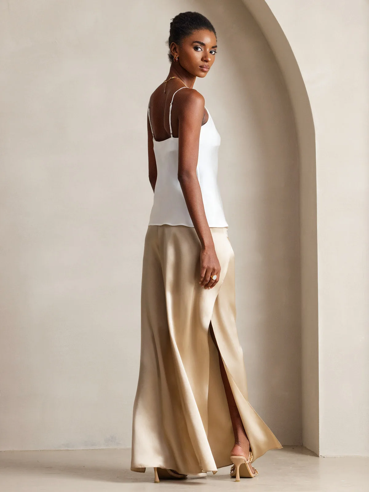 100% Mulberry Silk Spaghetti Strap V Neck Camisole Top — image 4