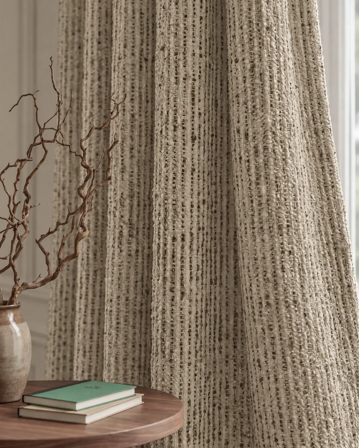 Liwa Linen Blend Patterned Custom Curtain — image 3