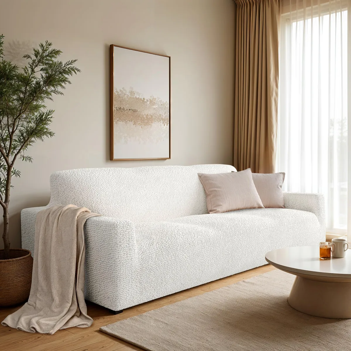Sofa Slipcovers - 1-Piece Furniture Protector - Form Fit, Machine Washable -MicrofibraCollection — image 5