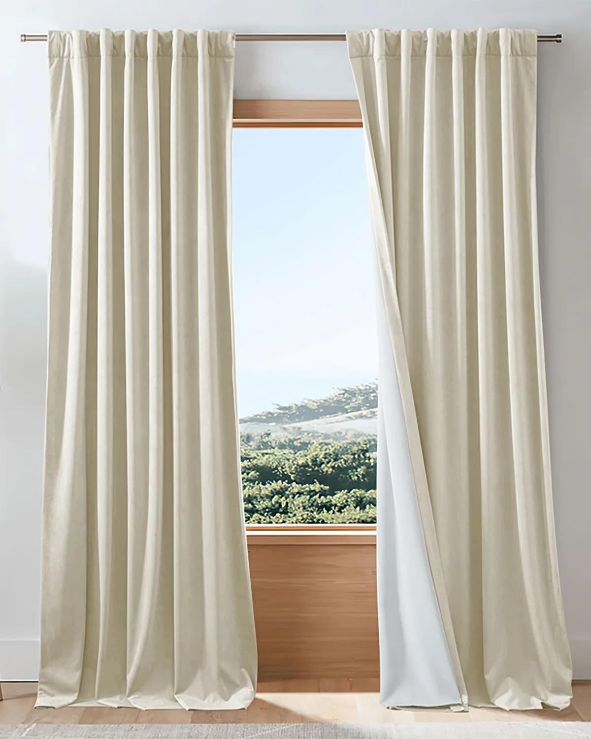 Classic 4 Layers Velvet Heavyweight Soundproof Thermal 100% Blackout Custom Curtain