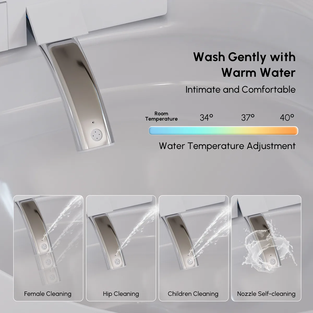 Automatic Wall-Mounted Smart Bidet Toilet with Built-in Tank 1.28 GPF — image 13