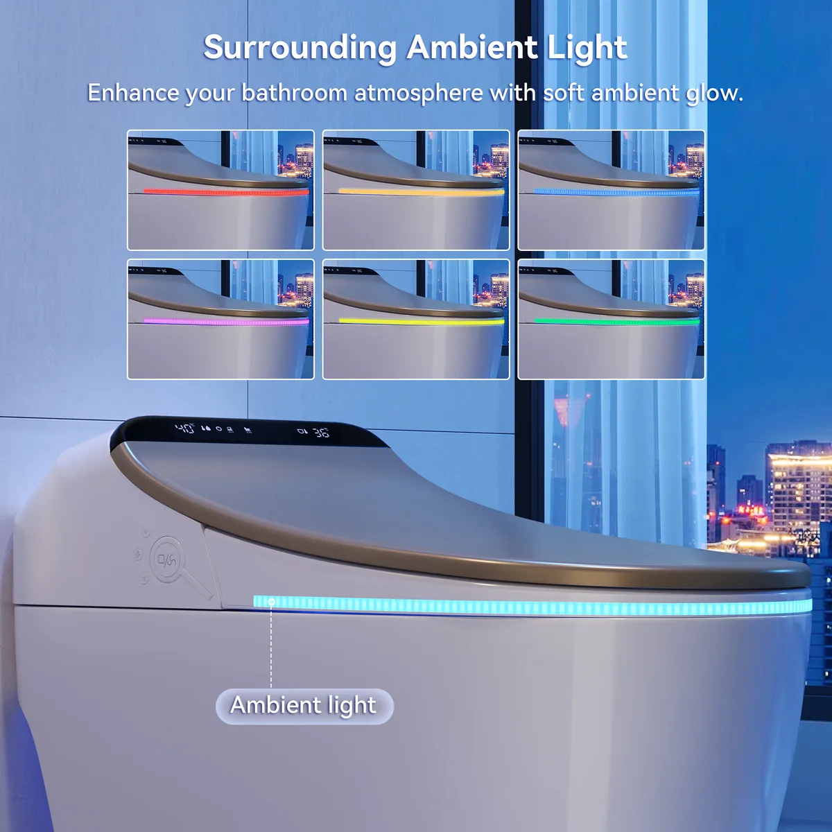 Hynova AX2 Pro Automatic Smart Bidet Toilet with Aromatherapy White 1.28 GPF — image 14