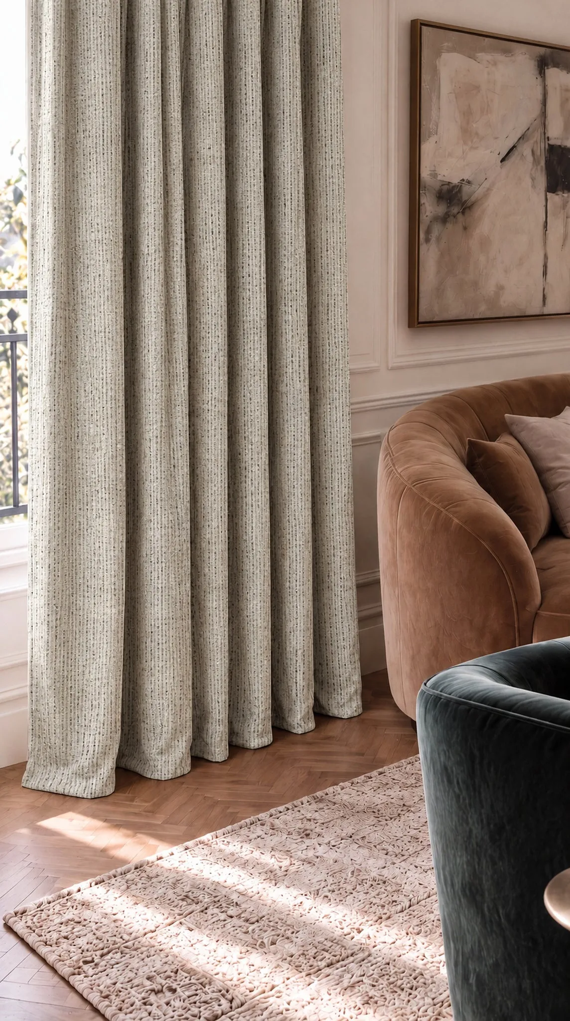 Liwa Linen Blend Patterned Custom Curtain — image 2