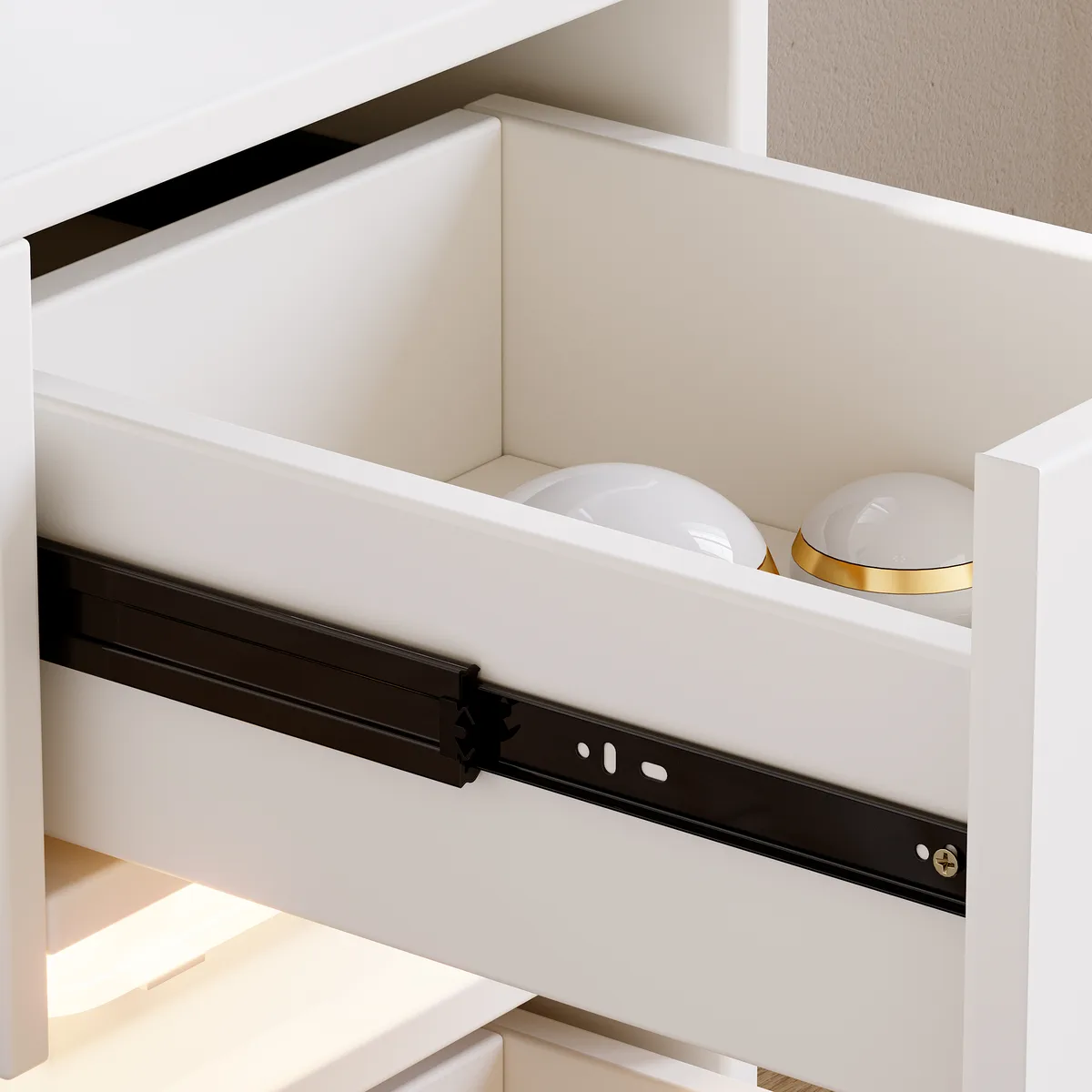 Narrow Smart 3-Drawer Nightstand with Charging Station Bedside Table with Light — image 10