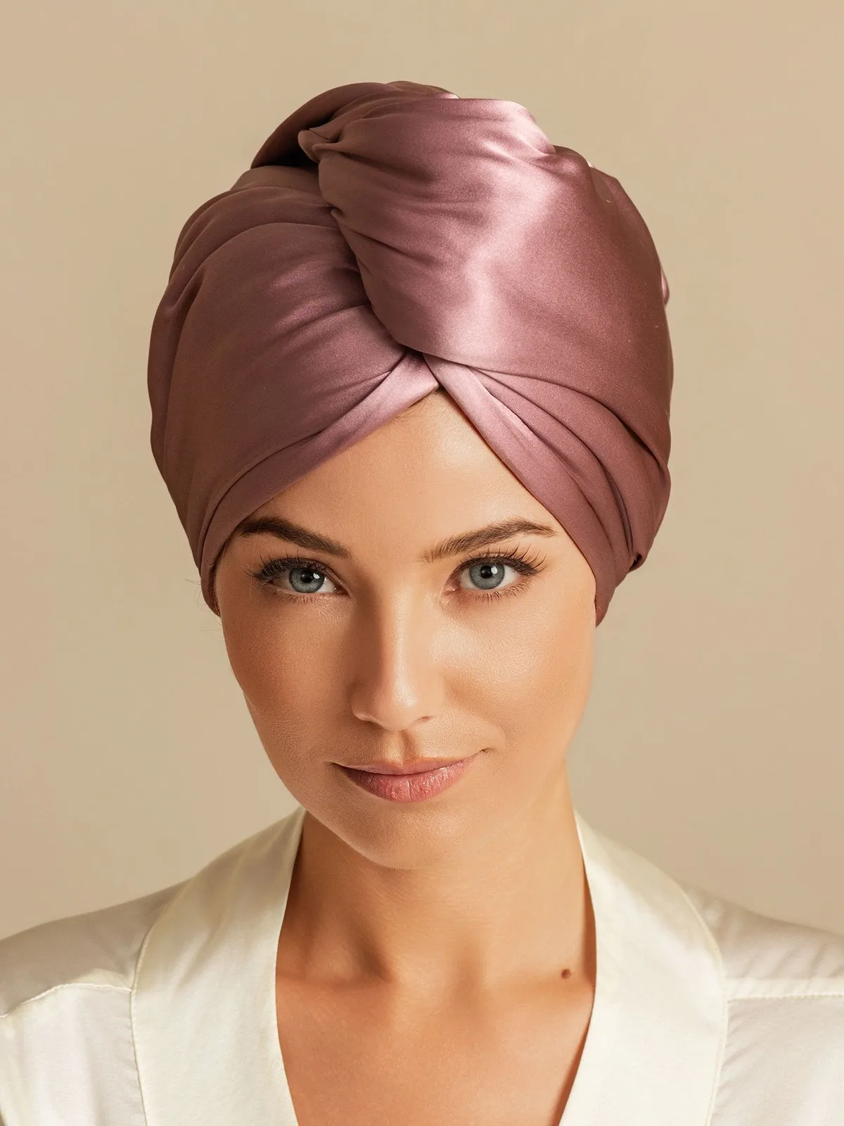 100% Mulberry Silk Double-Sided Hair Towel Wrap – Quick Dry, Frizz Free & Gentle on Hair — image 3
