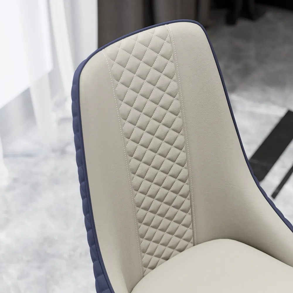 Diamic Modern 4-Piece Blue Upholstered Dining Chair Faux Leather High Back Chair — image 7
