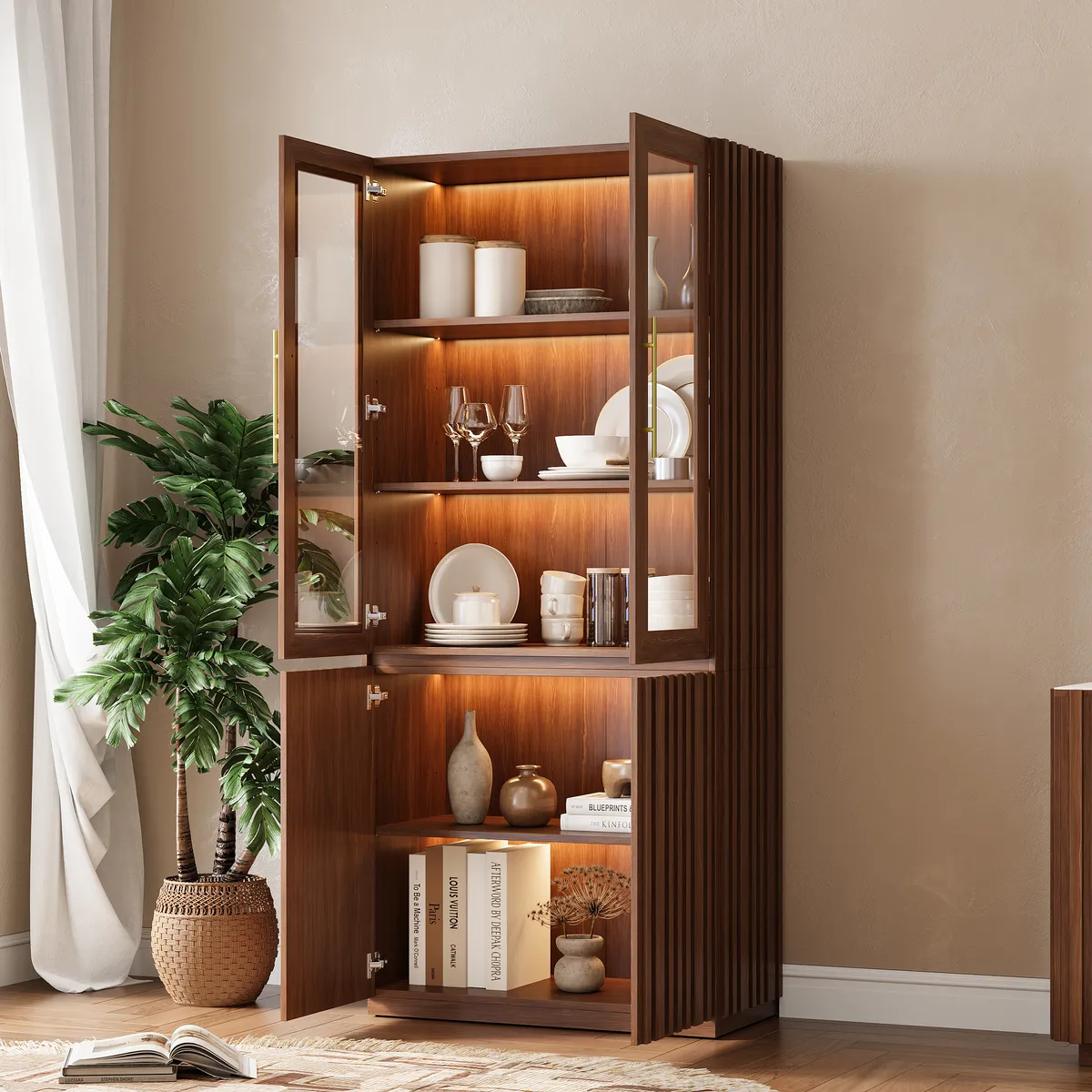 Aura Glass Tall Display Cabinet with LED Light — image 4