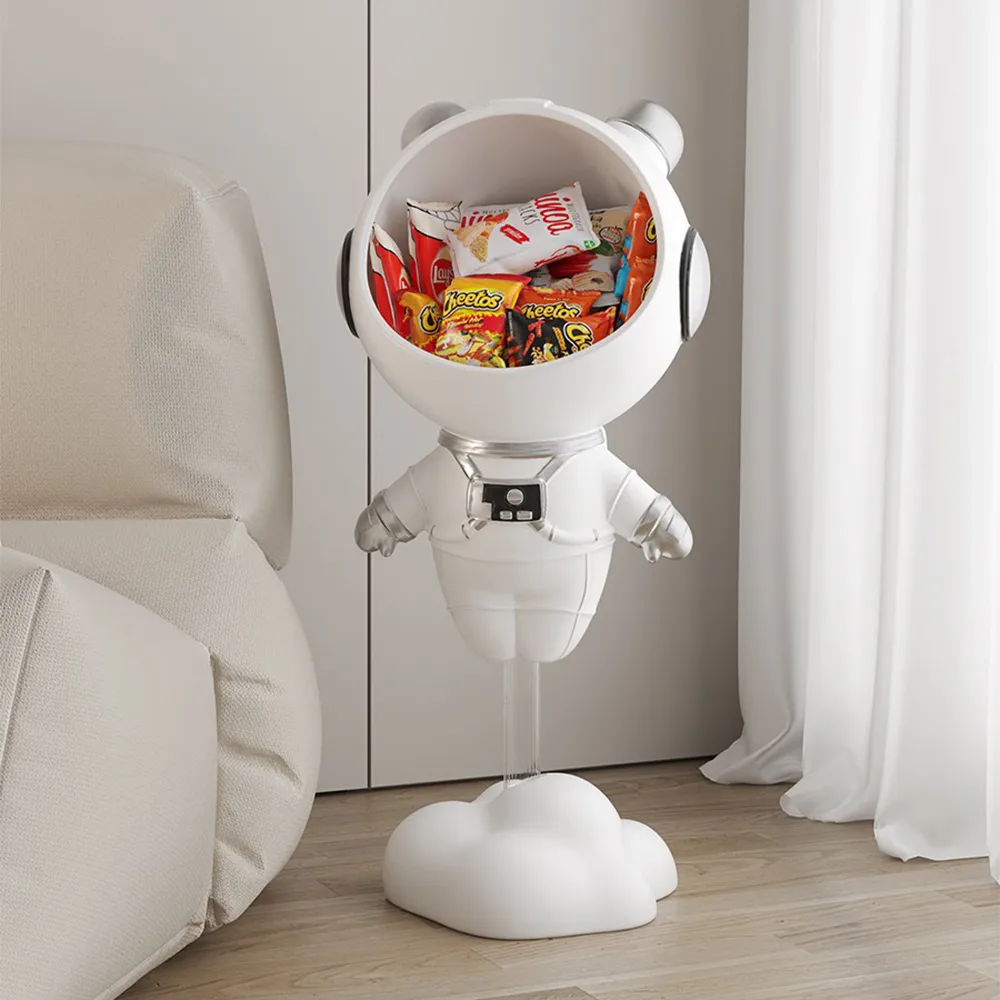Modern White Astronaut Side Table Floor Figurine End Table Storage Decoration — image 2