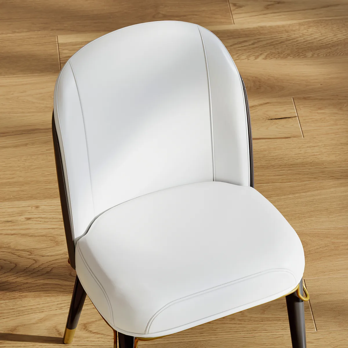 Modern Dining Chairs PU Leather with Upholstered Warm White Dining Room Chairs 4-Pieces — image 9