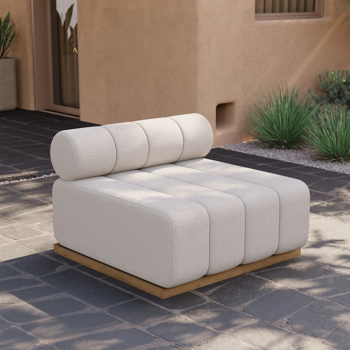 Resaro Outdoor 4-Piece Teak Modular Sectional Set — image 18